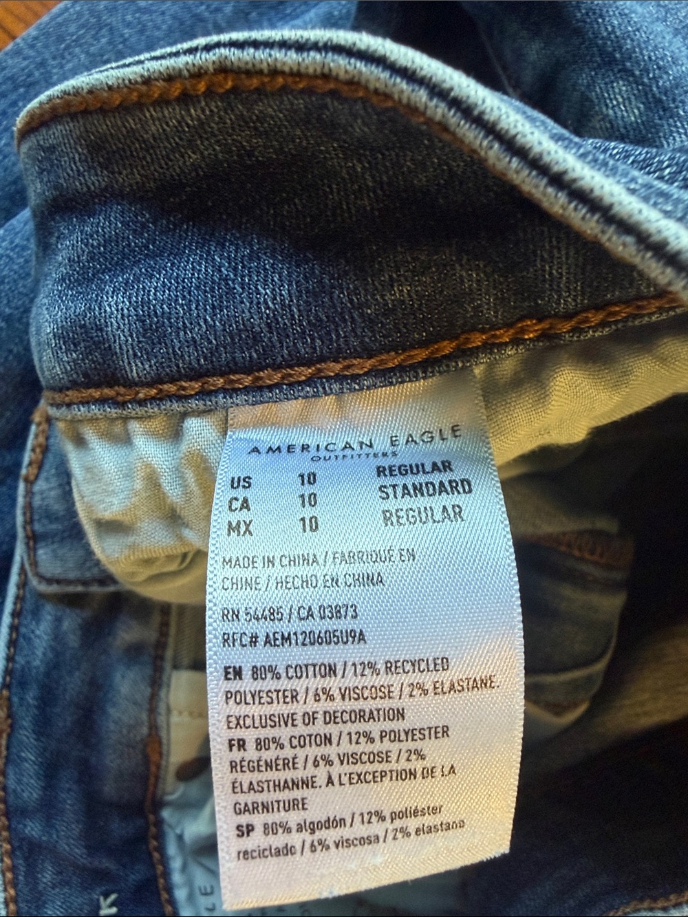 AE Hi rise skinny kick stretch denim jeans size 10 regular - Picture 4 of 12